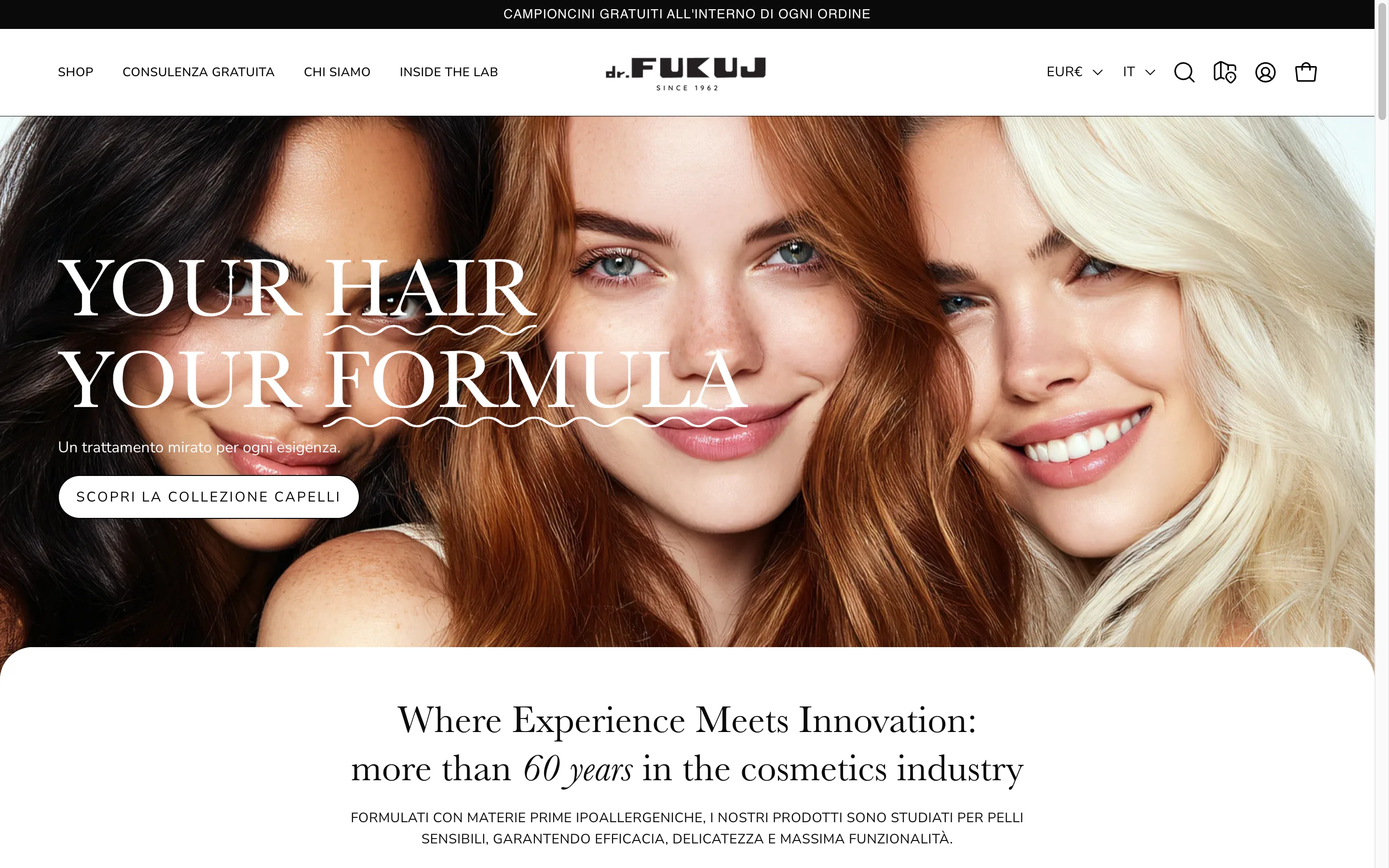 Homepage dello store Dr. Fukuj